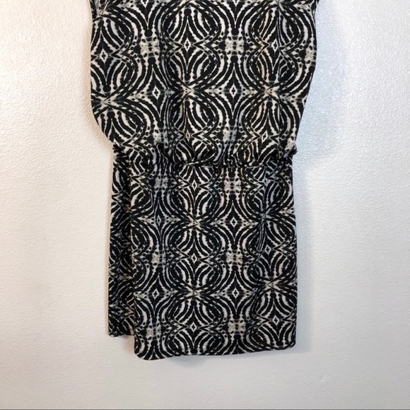 AB Studio Black White Patterned Short Sleeve Dress - Picture 8 of 11